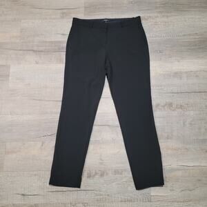 Theory Testra 2B Straight Leg Virgin Wool Pants Size 10 Black Dress Work Trouser